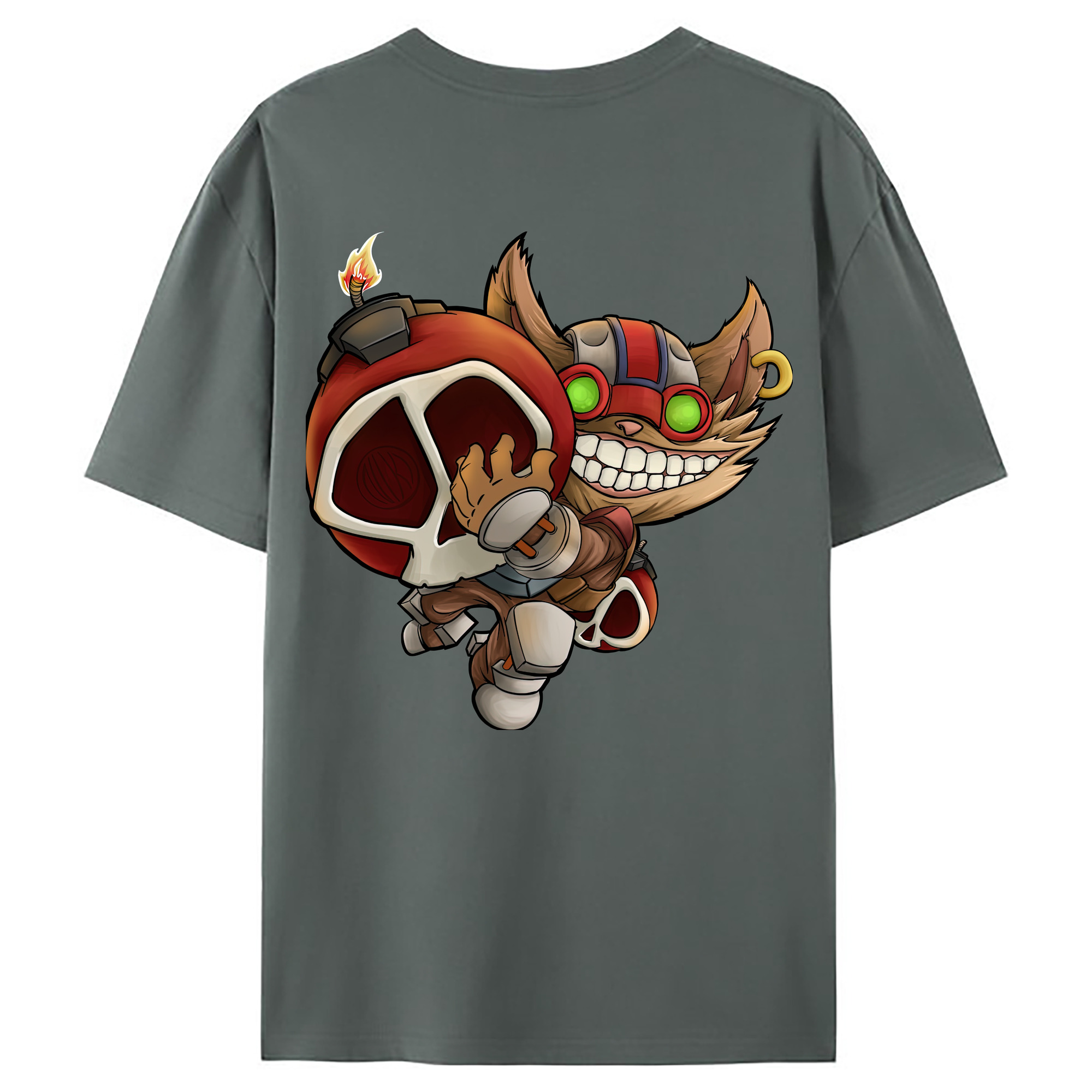 （画像用） リーグ・オブ・レジェンド League of Legends LOL 綿100％ メンズ半袖Tシャツ（バックプリント） 通気性